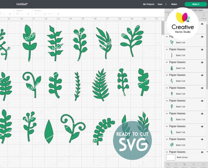 Paper Leaves SVG cut files