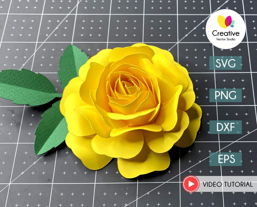 Rose SVG Paper Flower Template | Creative Vector Studio