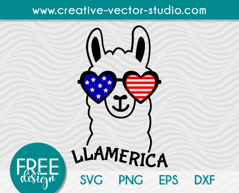 free patriotic llama svg