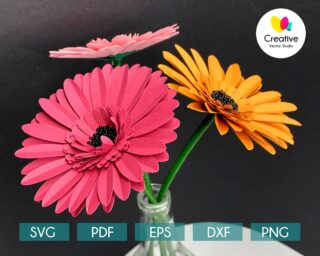 Gerbera SVG paper flower template