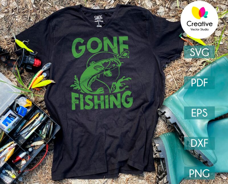 Gone Fishing SVG T-Shirt