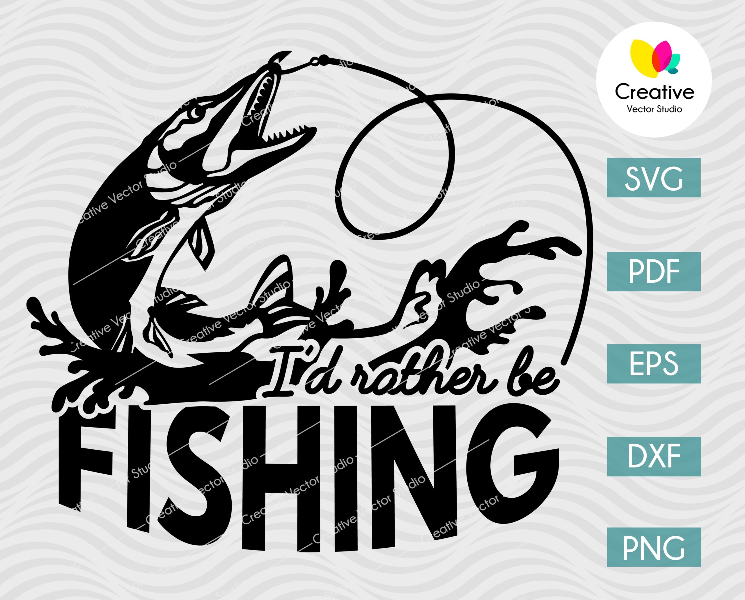 Download I D Rather Be Fishing Pike Svg Creative Vector Studio