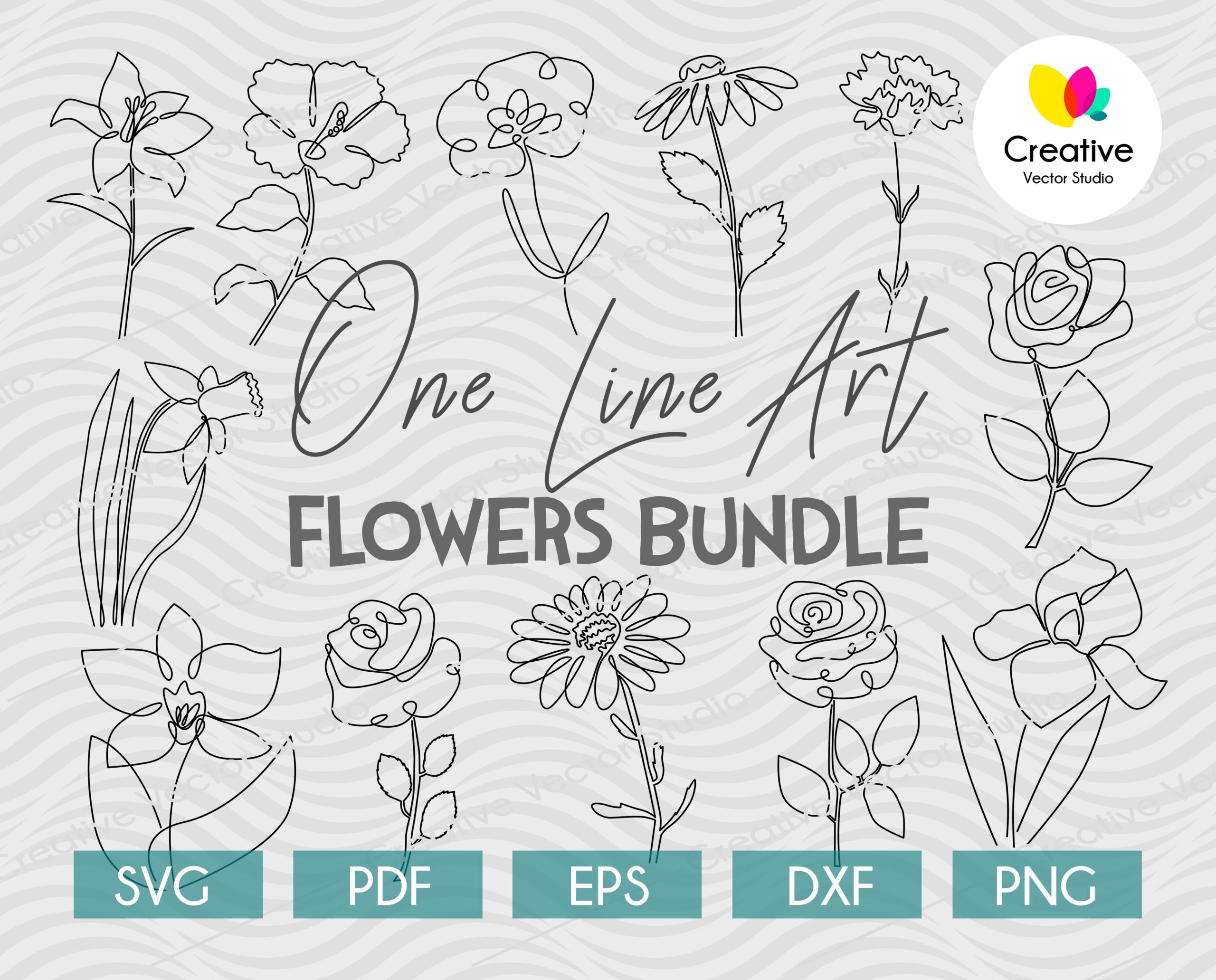 Free Single Rose Outline Design SVG Cut File