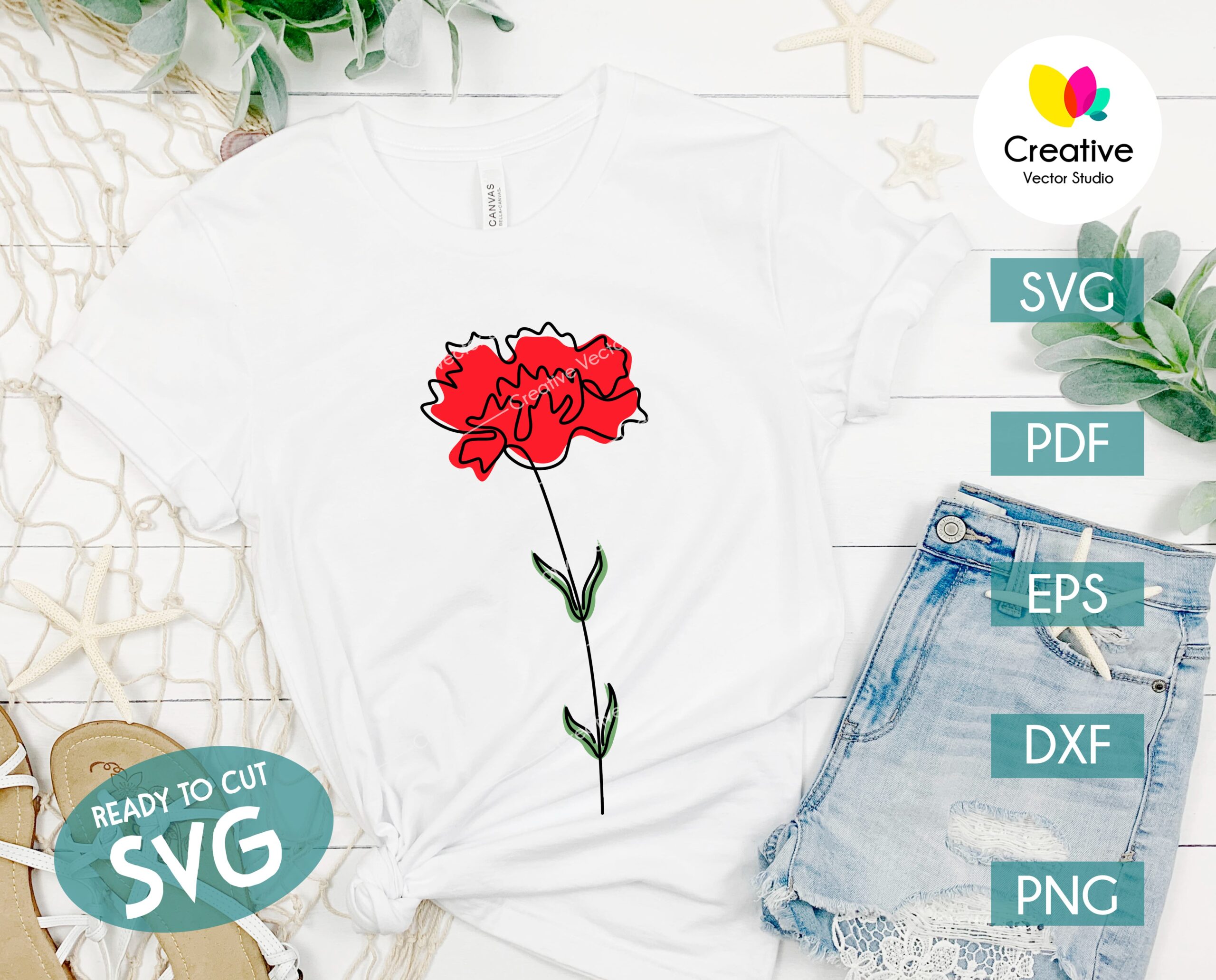 Flower SVG, t shirt design, spring, abstract line art flower
