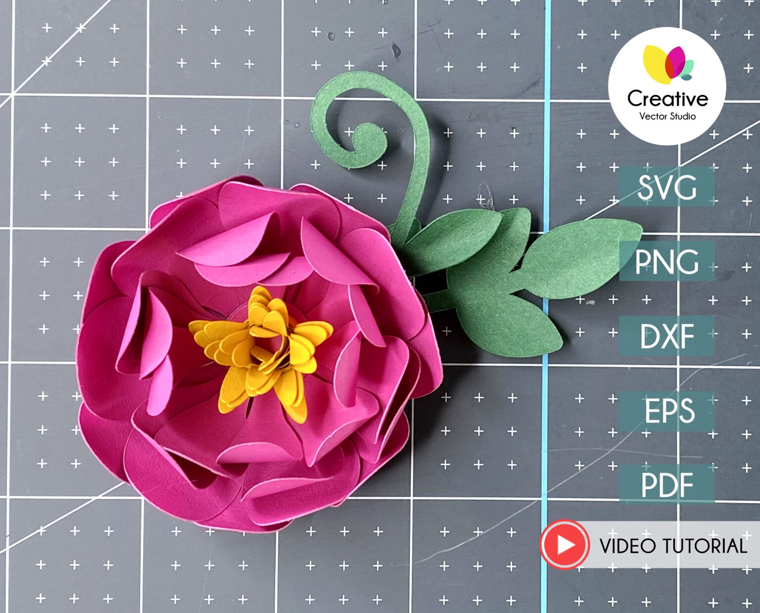 Paper Flower SVG Template #5 | Creative Vector Studio