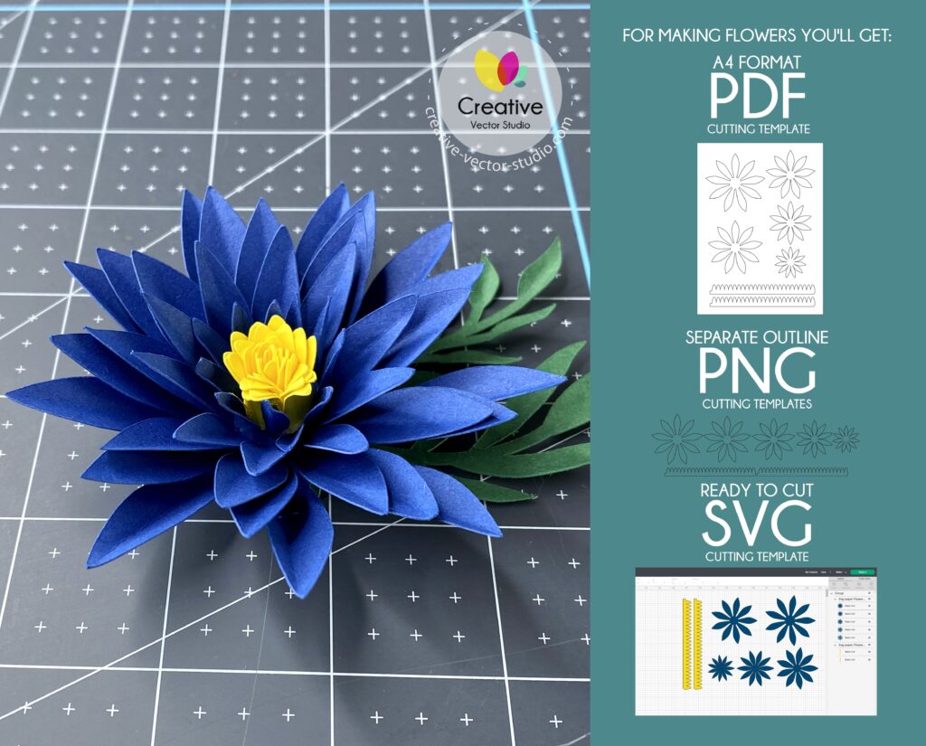 Paper Flower SVG Template #3 | Creative Vector Studio