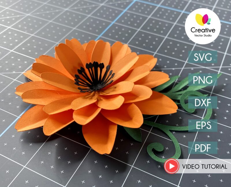 Paper Flower SVG Template 2