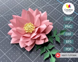 Lotus Paper Flower formats of cutting templates #10