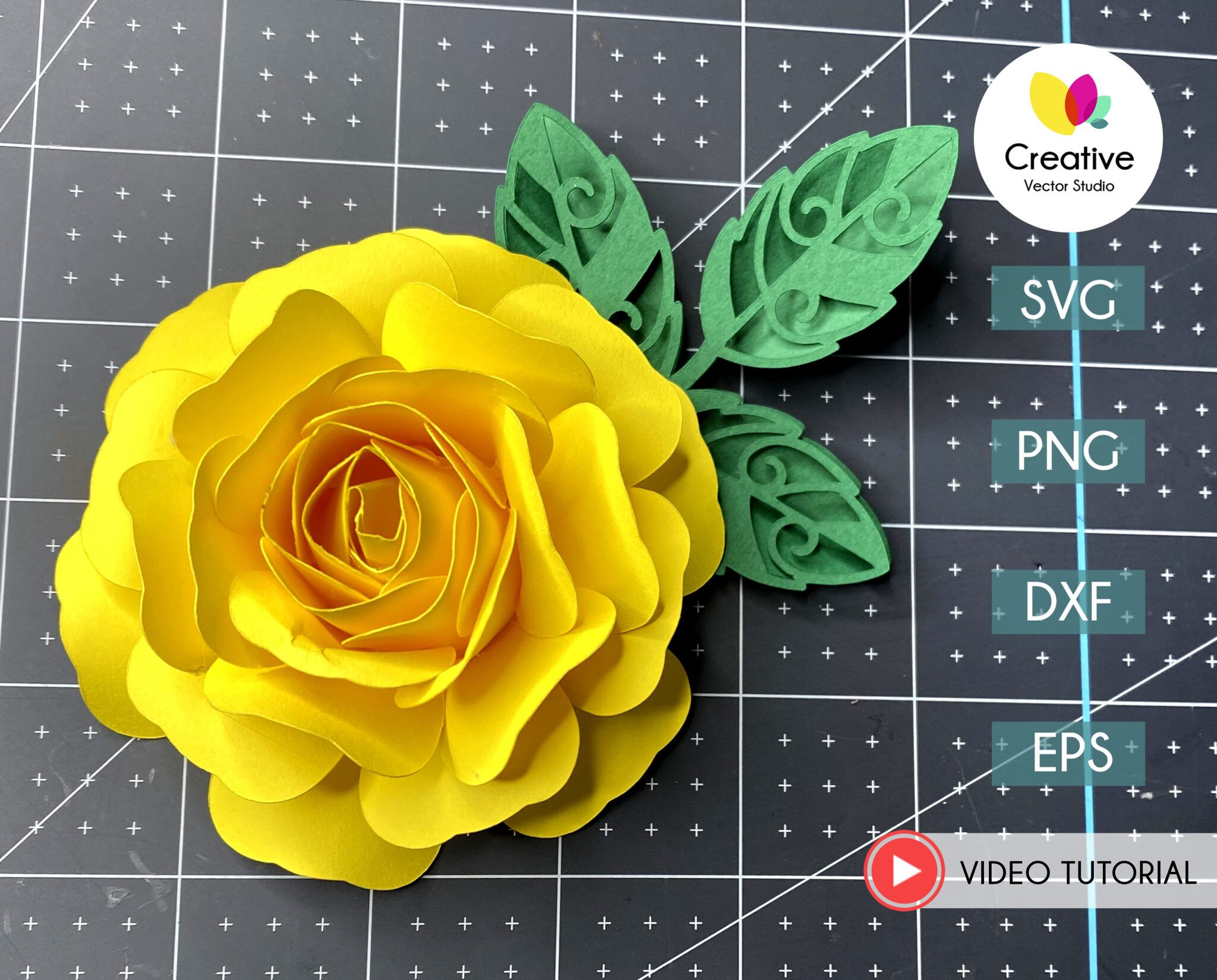 Rose SVG Paper Flower Template | Creative Vector Studio