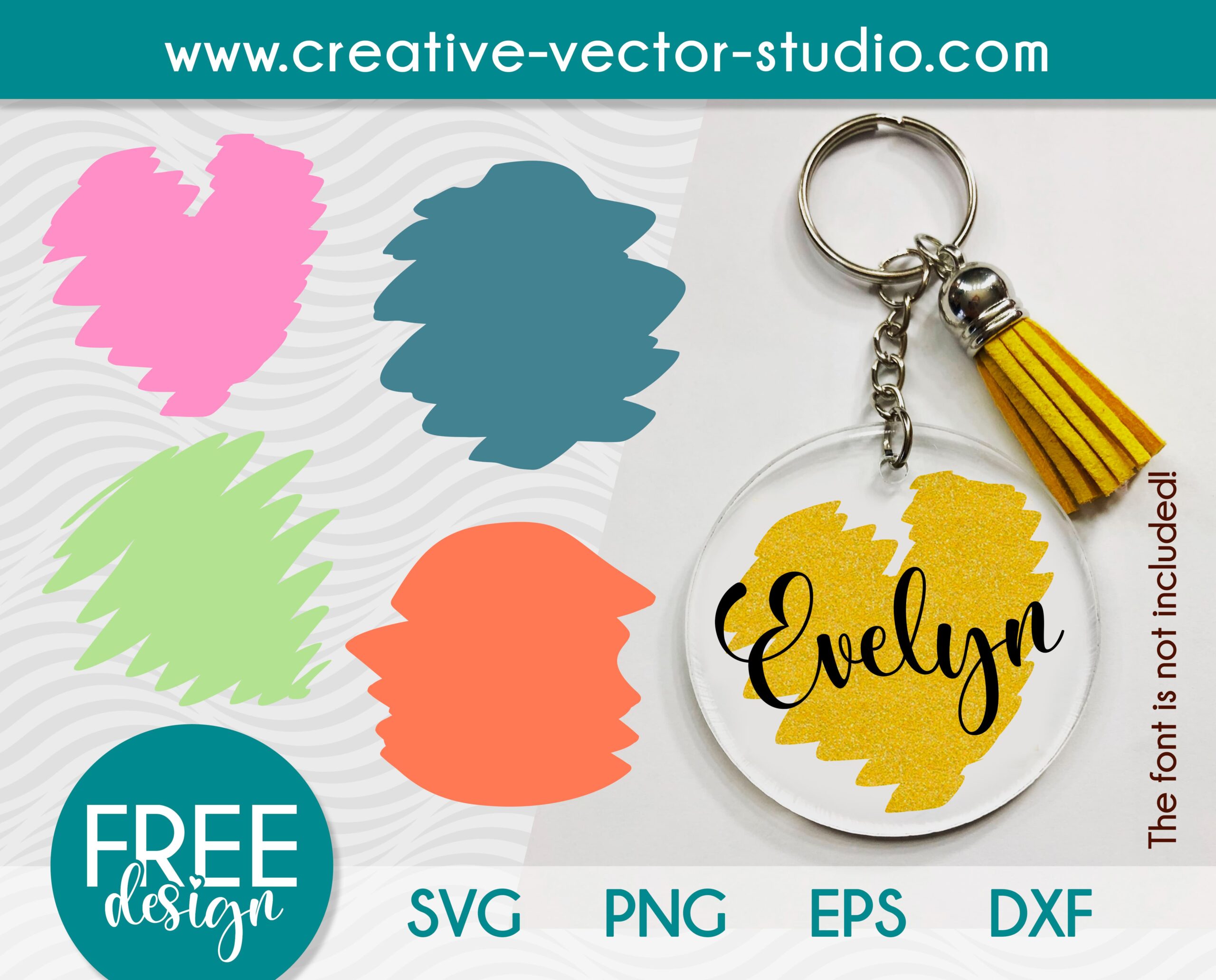 Free Brush Stroke SVG Keychain Pattern | Creative Vector Studio