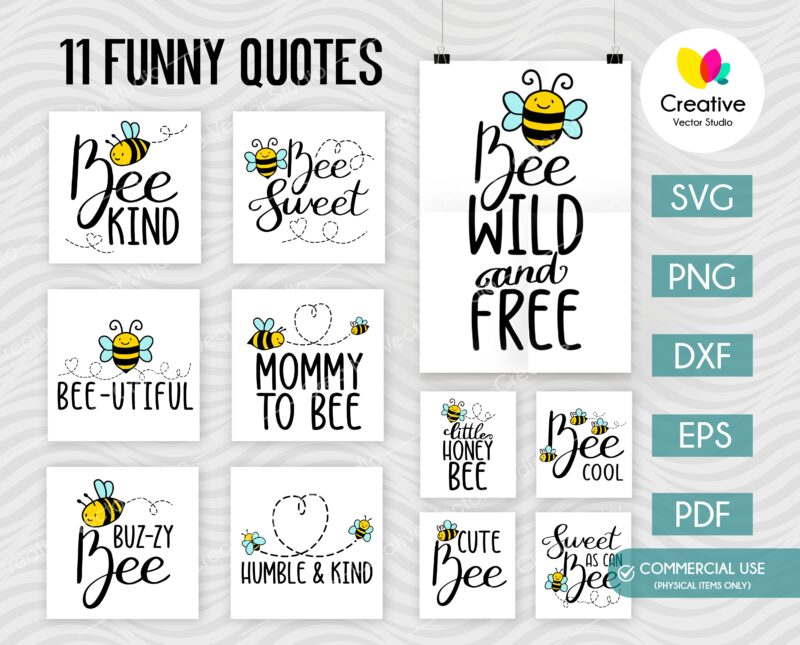 Bee quotes svg bundle