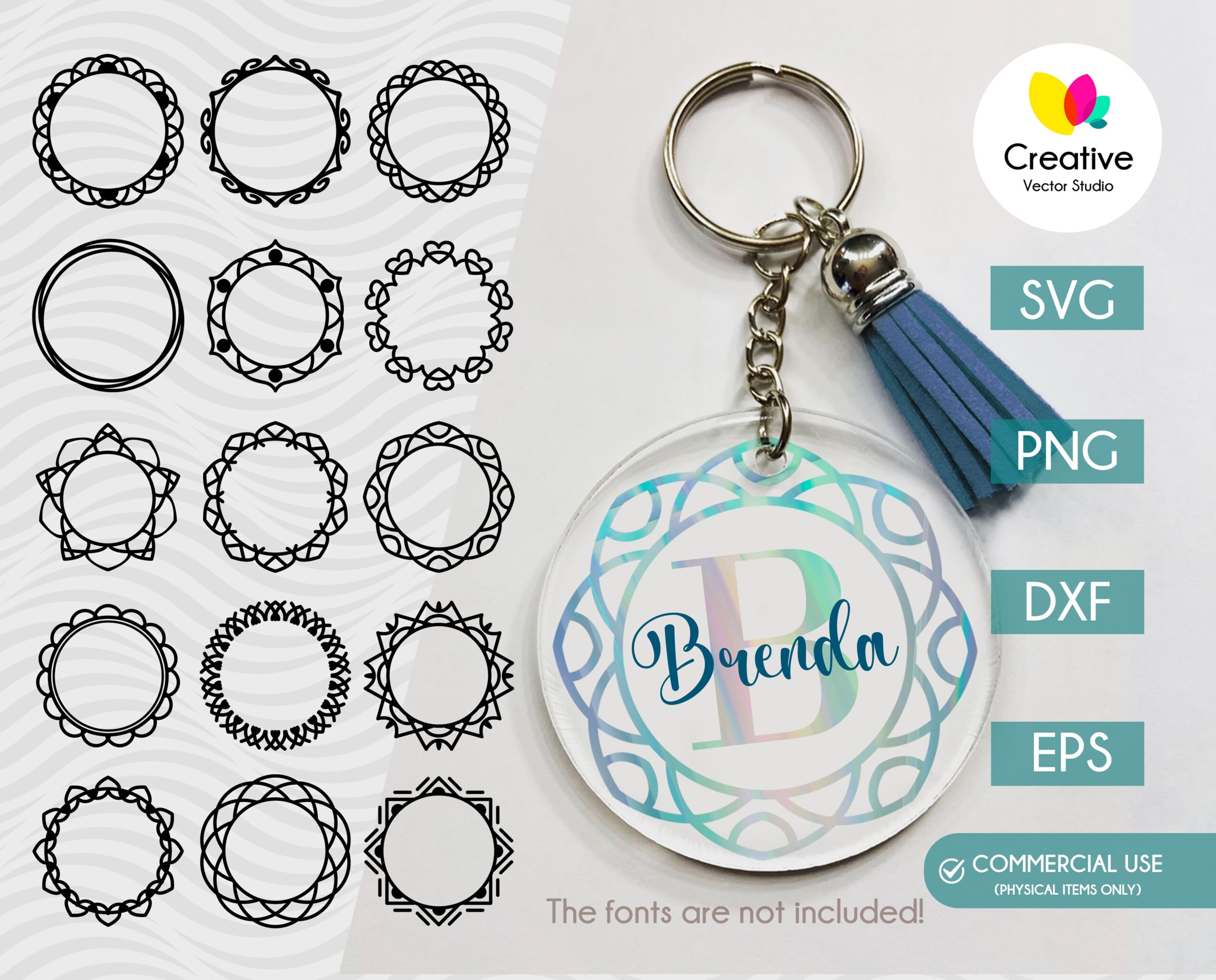 Mandala Keychain SVG Bundle | Creative Vector Studio