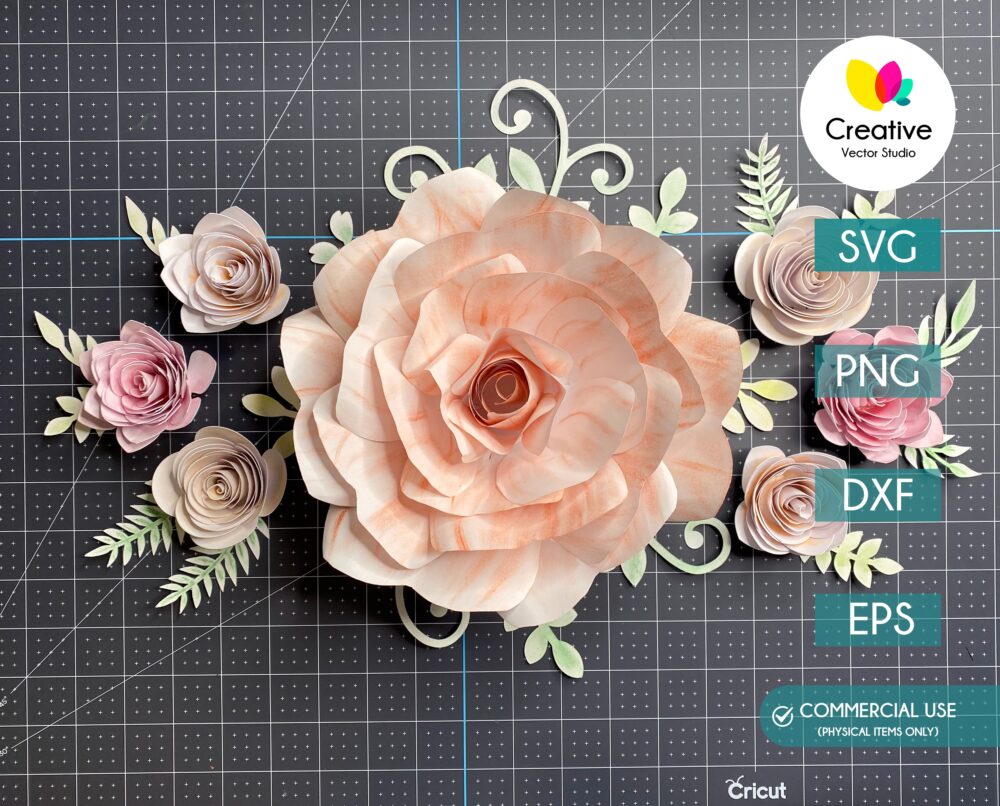 Paper Flower SVG Set SVG Template | Creative Vector Studio