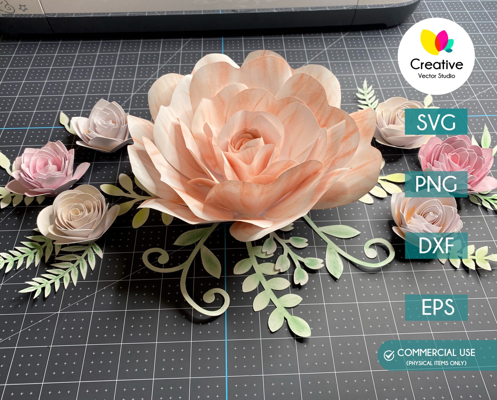 Paper Flower SVG Set SVG Template | Creative Vector Studio