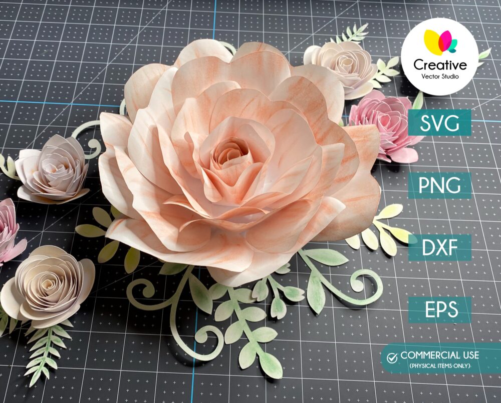 Paper Flower SVG Set SVG Template | Creative Vector Studio