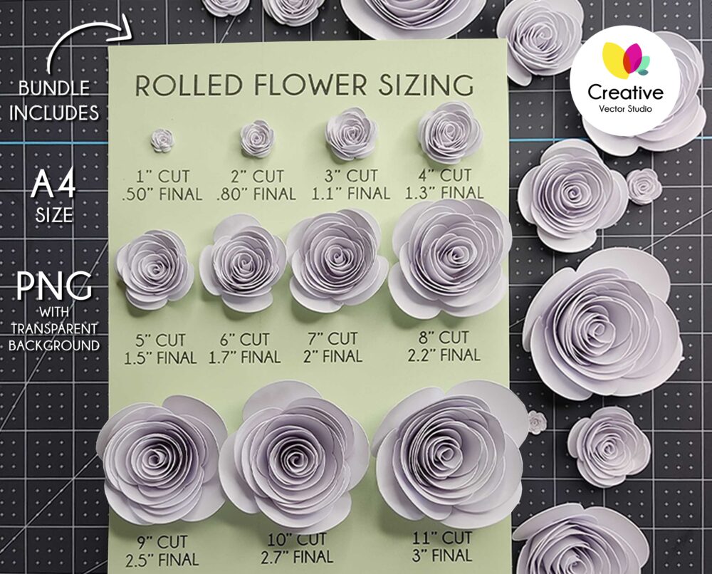 Rolled Paper Flower SVG Templates Creative Vector Studio