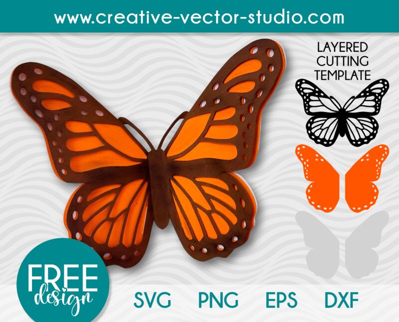 Free Monarch Butterfly SVG Cutting Template