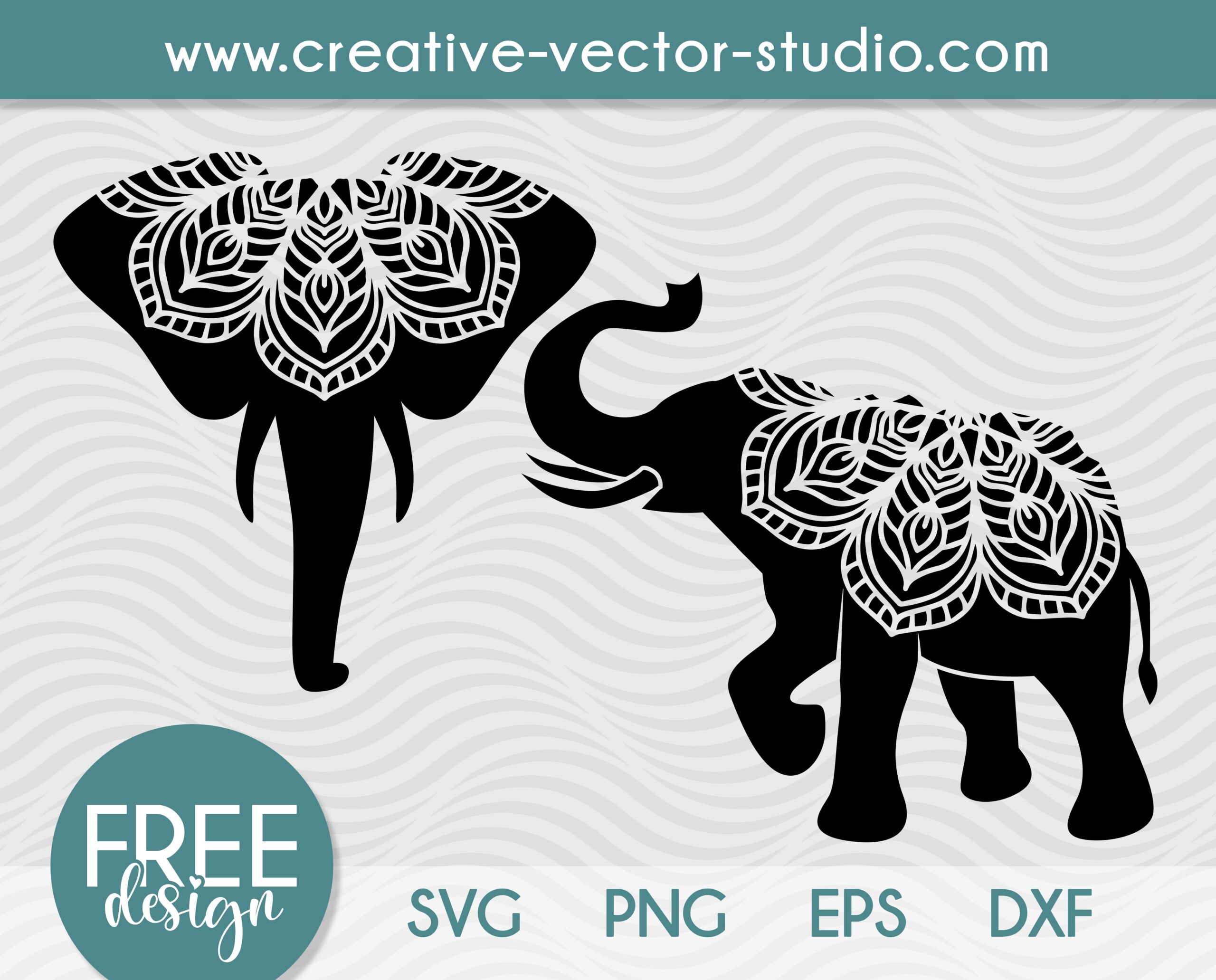 Free Mandala Elephant SVG - Creative Vector Studio
