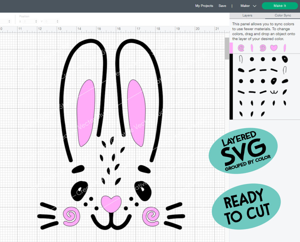 Bunny Face SVG, PNG, DXF, EPS | Creative Vector Studio