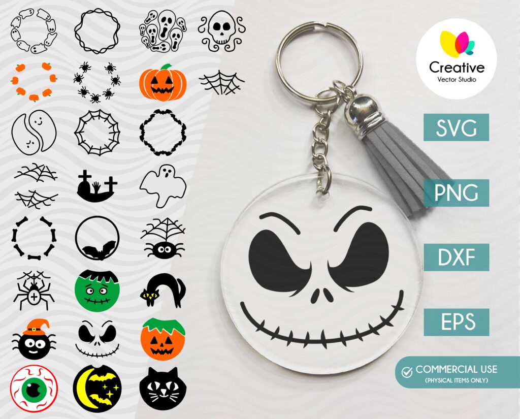 Halloween Keychain SVG Bundle | Creative Vector Studio