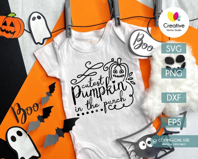 Cutest Pumpkin SVG Baby Onesie Design