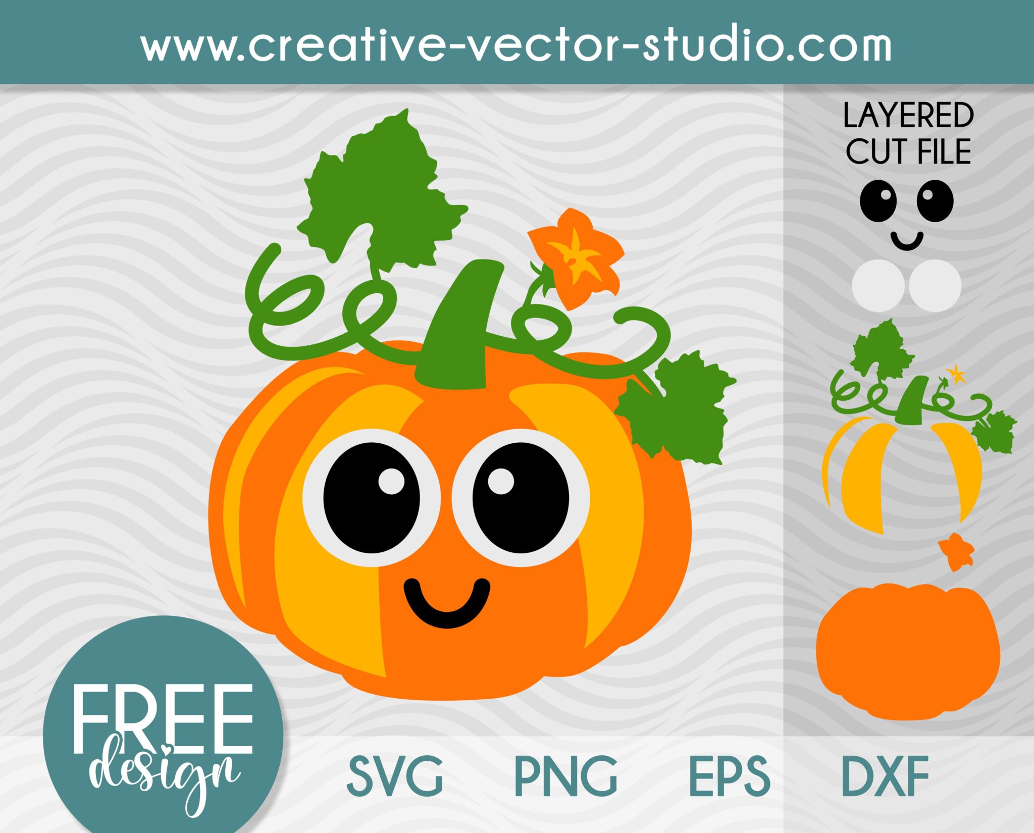 Free Cute Pumpkin SVG, PNG, DXF, EPS | Creative Vector Studio