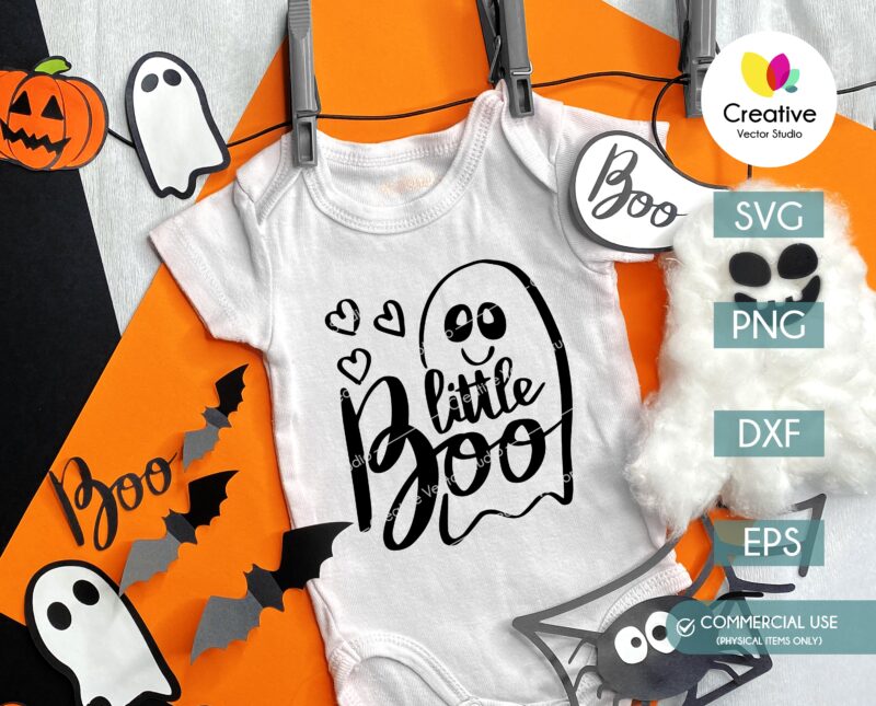 Little Boo SVG Halloween Baby Onesie