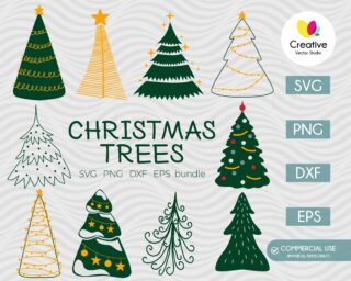 10 Christmas Tree SVG Bundle