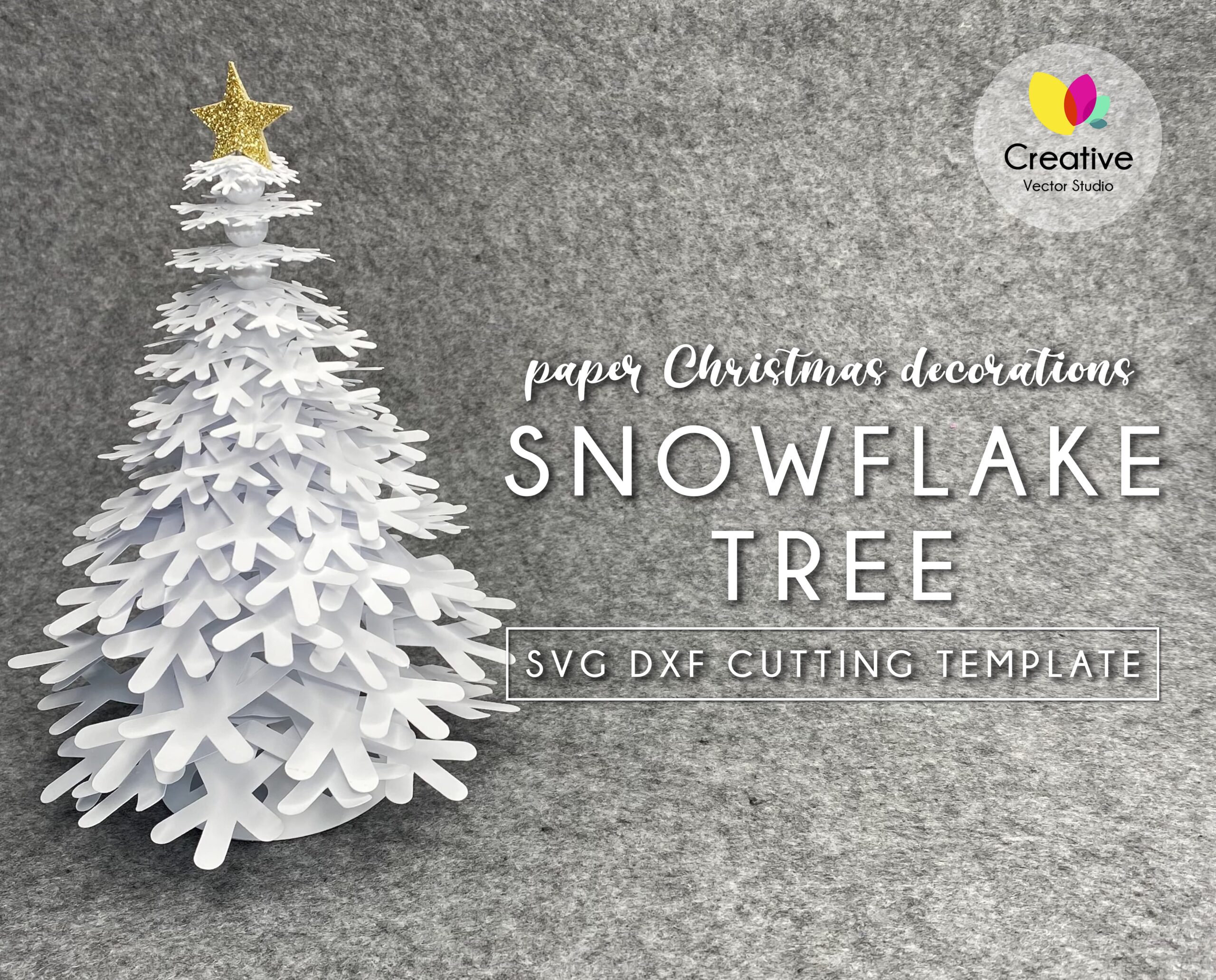 3D Paper Christmas Tree SVG - Creative Vector Studio