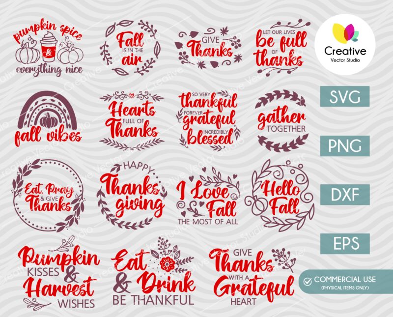 Thanksgiving Quotes SVG Bundle