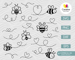 Bee Path SVG Bundle