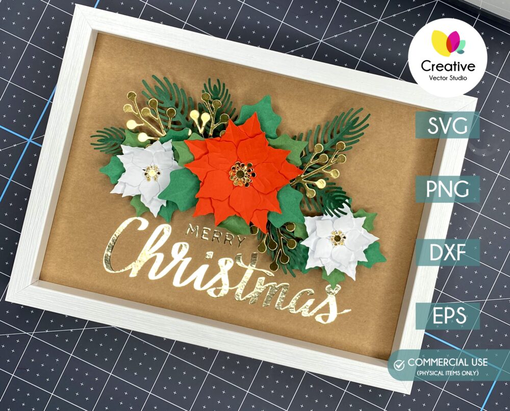 Paper Christmas Poinsettia SVG Cutting Template | Creative Vector Studio