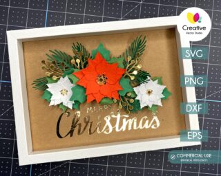 Paper Christmas Poinsettia SVG