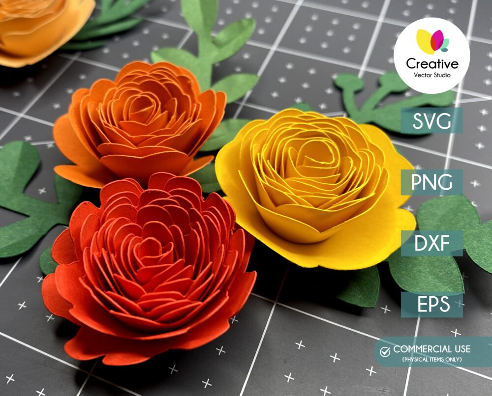 Rolled Flower SVG Bundle | Creative Vector Studio