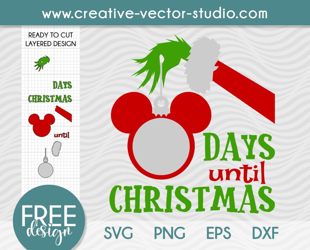 Free Christmas Countdown SVG | Creative Vector Studio