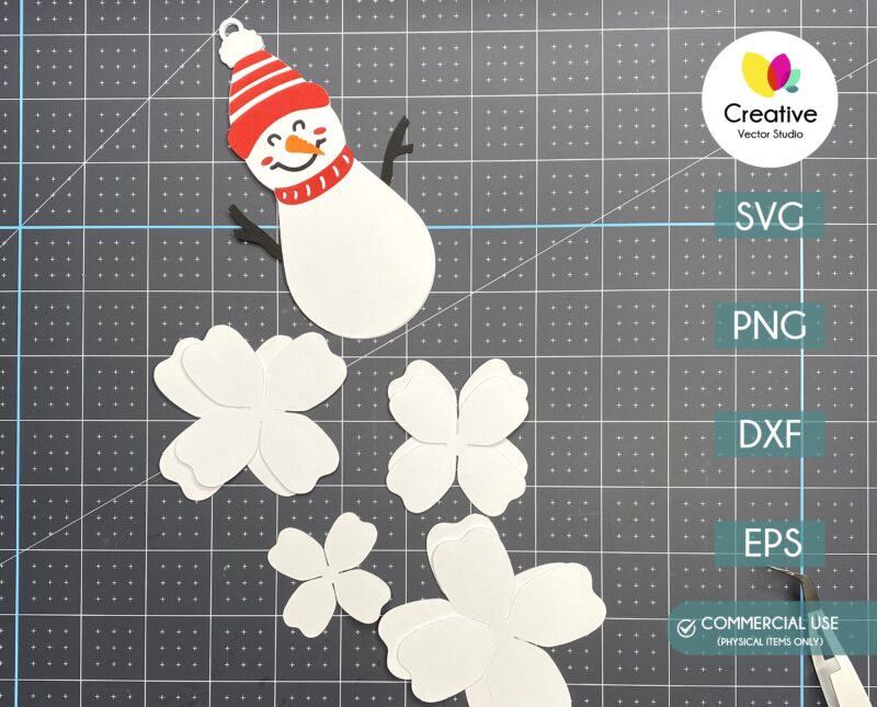 Paper Snowman SVG cut file