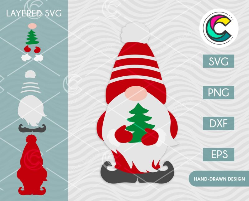 Christmas Gnome Layered SVG
