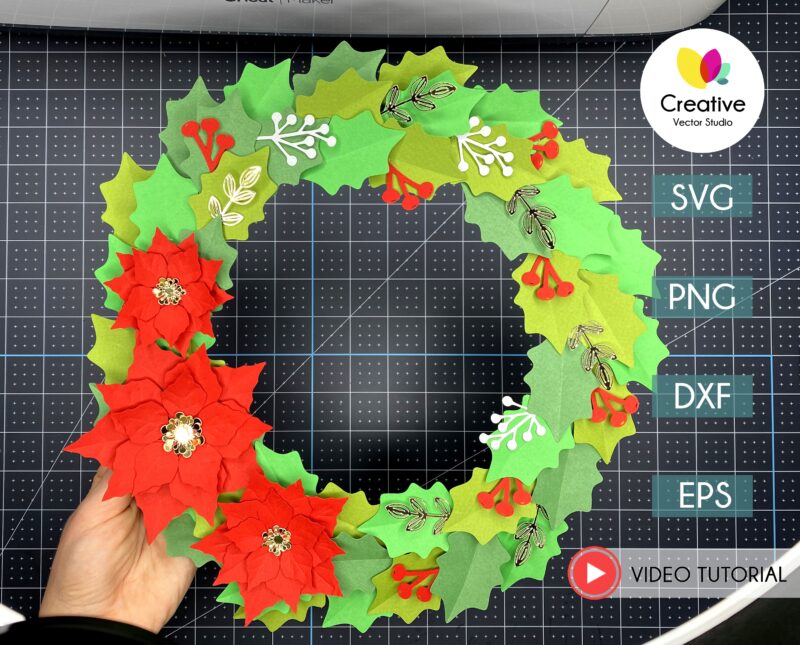 DIY Paper Christmas Wreath SVG