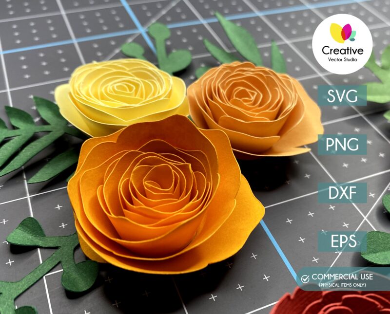 Rolled Flower SVG Cutting Template