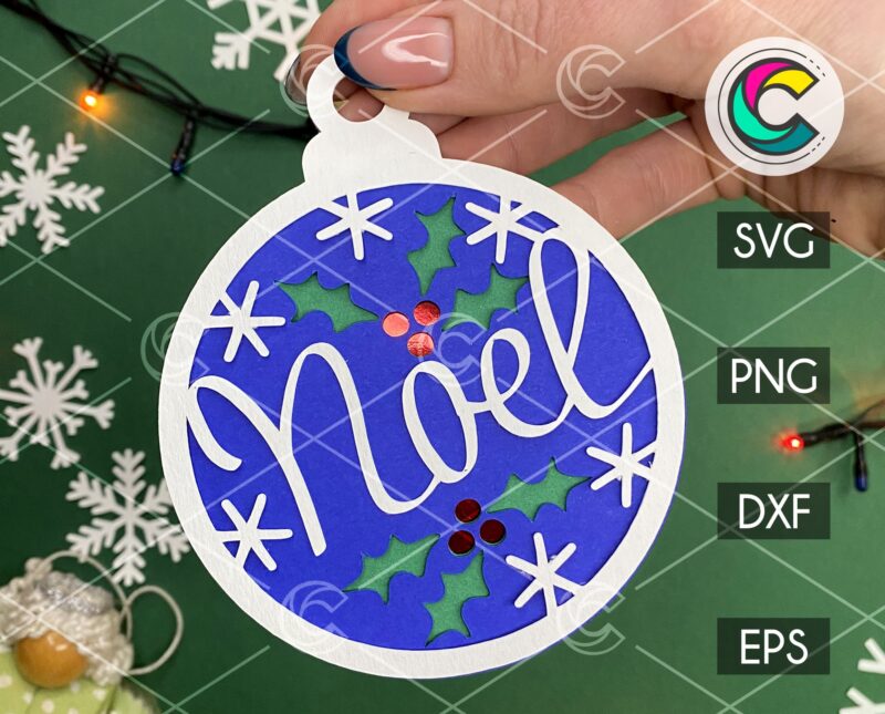 Noel SVG Christmas Ball SVG Template