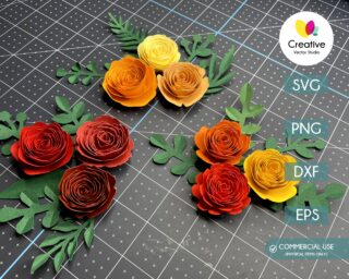 9 Rolled Flower SVG Bundle