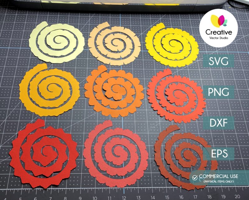 Rolled Flower SVG Ready to cut
