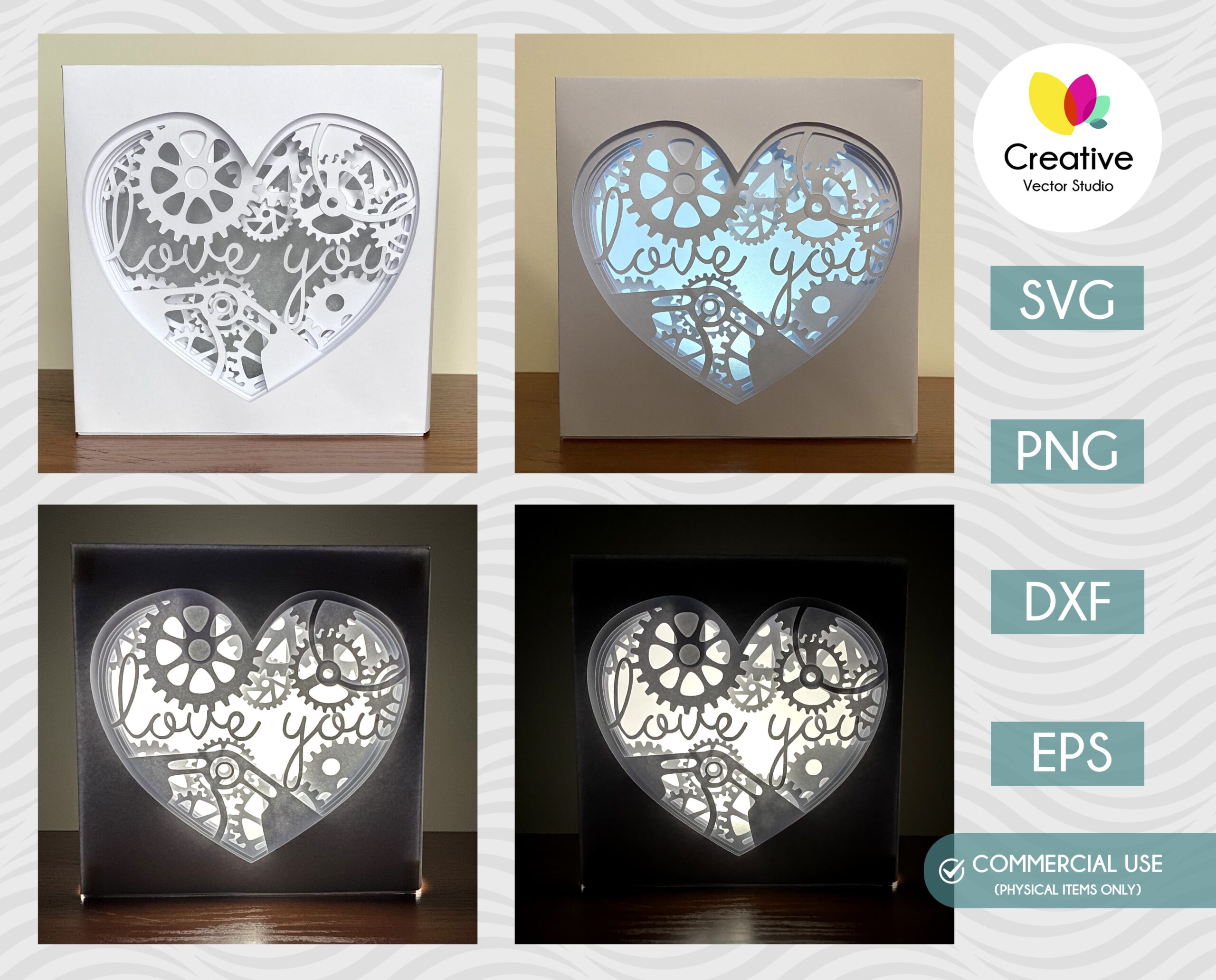 Materials Clip Art & Image Files Heart Shadow Box Svg Valentines Day