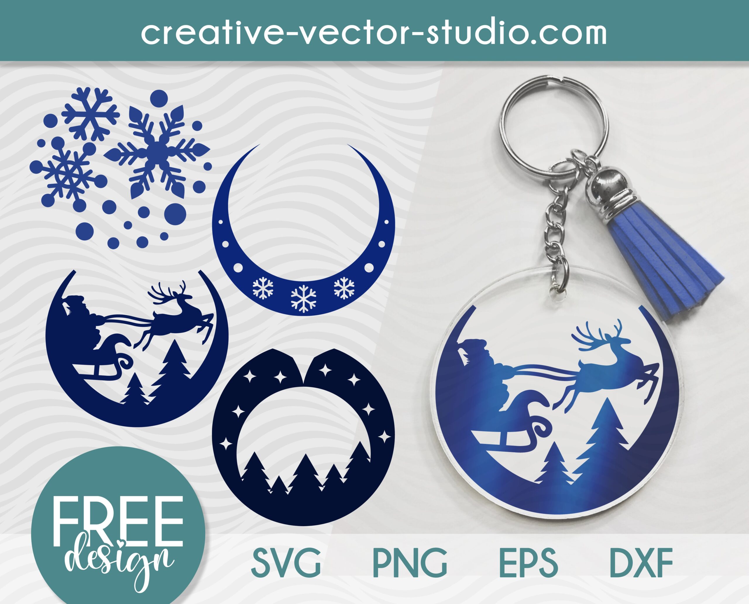 Free Christmas Keychain SVG - Creative Vector Studio
