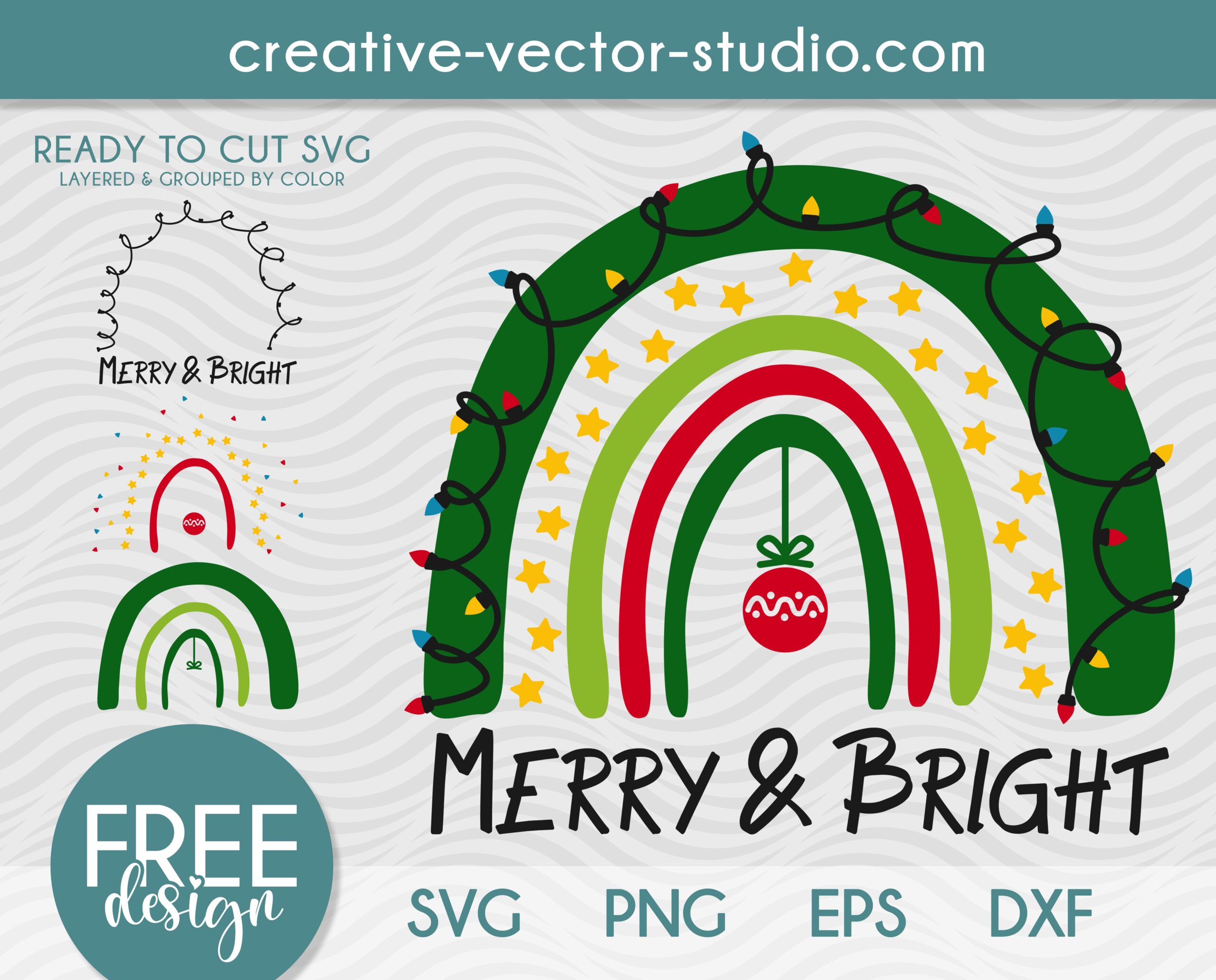 Free Christmas Rainbow SVG - Creative Vector Studio