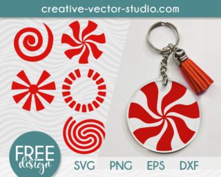 Free Christmas Candy Keychain SVG