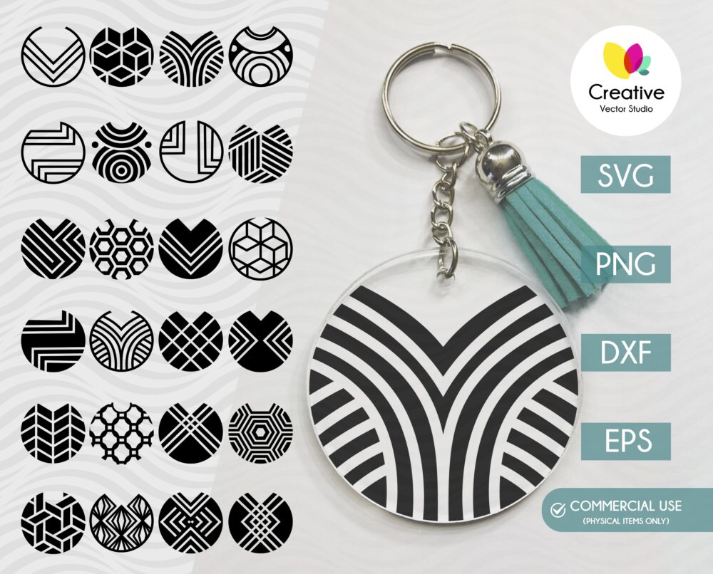 Geometric Keychain Svg Bundle Creative Vector Studio