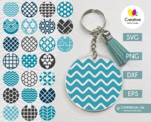 Round Keychain SVG Patterns | Creative Vector Studio