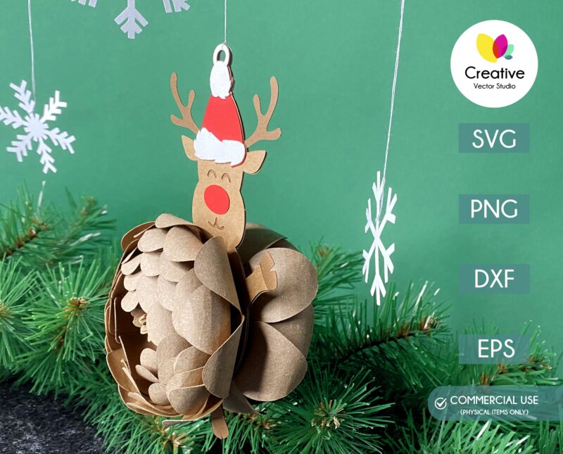Christmas Deer DIY Paper Toy SVG