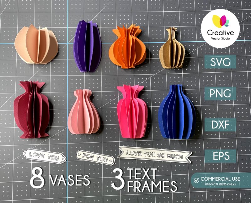 3D Paper Vase SVG